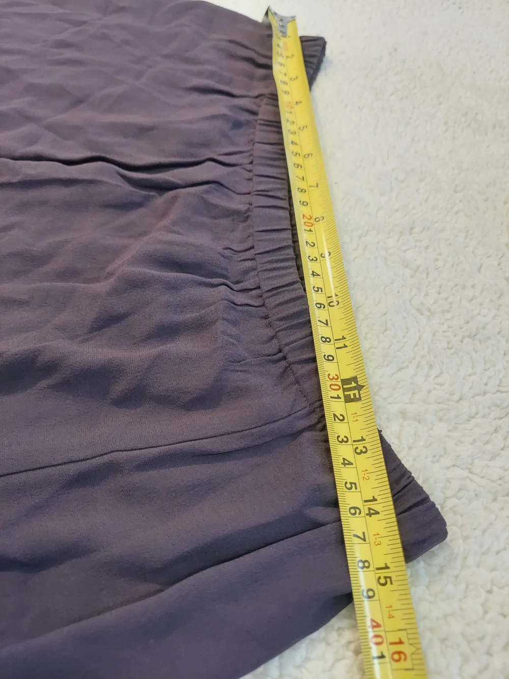 Eileen Fisher Deep Purple A-Line Elastic Waistband Silk Skirt Size M